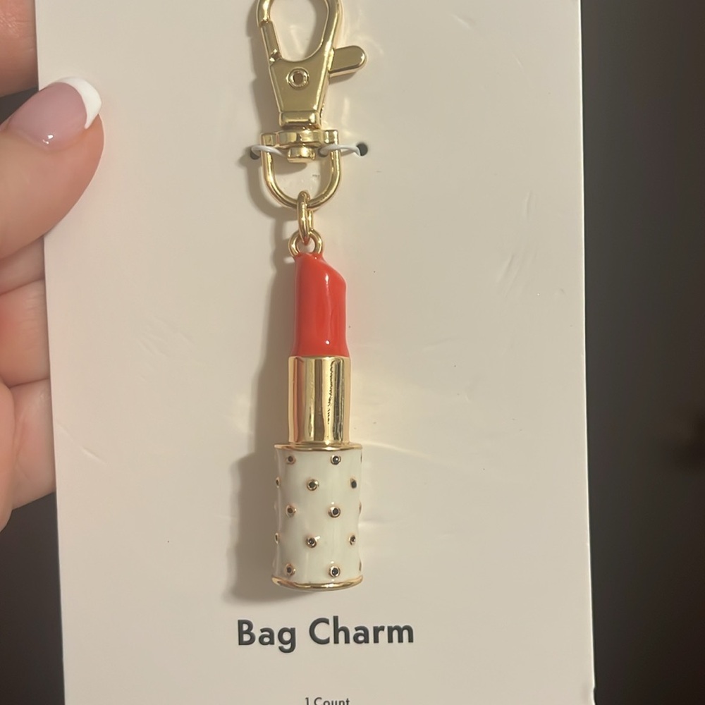 Kate Spade lipstick bag charm NWT